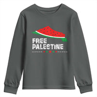 Free Palestine Youth Sweatshirt Watermelon Map - Wonder Print Shop