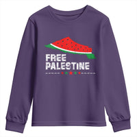 Free Palestine Youth Sweatshirt Watermelon Map - Wonder Print Shop