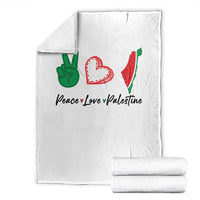 Peace Love Palestine Throw Blanket Gaza Palestinian Flag - Wonder Print Shop