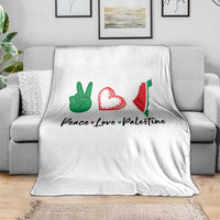 Peace Love Palestine Throw Blanket Gaza Palestinian Flag - Wonder Print Shop
