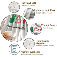 Peace Love Palestine Throw Blanket Gaza Palestinian Flag - Wonder Print Shop