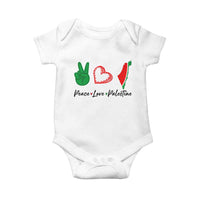 Peace Love Palestine Baby Onesie Gaza Palestinian Flag - Wonder Print Shop