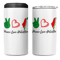 Peace Love Palestine 4 in 1 Can Cooler Tumbler Gaza Palestinian Flag - Wonder Print Shop