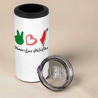 Peace Love Palestine 4 in 1 Can Cooler Tumbler Gaza Palestinian Flag - Wonder Print Shop
