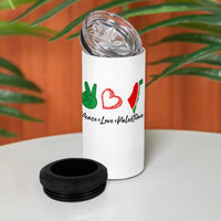 Peace Love Palestine 4 in 1 Can Cooler Tumbler Gaza Palestinian Flag - Wonder Print Shop