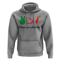 Peace Love Palestine Hoodie Gaza Palestinian Flag - Wonder Print Shop
