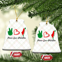 Peace Love Palestine Ceramic Ornament Gaza Palestinian Flag - Wonder Print Shop
