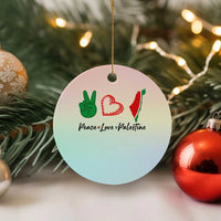 Peace Love Palestine Ceramic Ornament Gaza Palestinian Flag - Wonder Print Shop