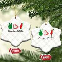 Peace Love Palestine Ceramic Ornament Gaza Palestinian Flag - Wonder Print Shop
