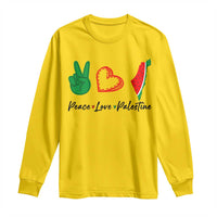Peace Love Palestine Long Sleeve Shirt Gaza Palestinian Flag - Wonder Print Shop