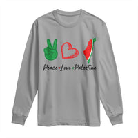 Peace Love Palestine Long Sleeve Shirt Gaza Palestinian Flag - Wonder Print Shop