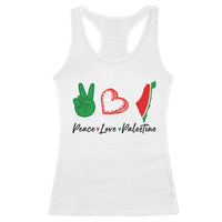 Peace Love Palestine Racerback Tank Top Gaza Palestinian Flag - Wonder Print Shop