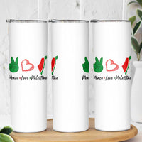 Peace Love Palestine Skinny Tumbler Gaza Palestinian Flag - Wonder Print Shop