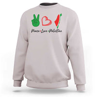 Peace Love Palestine Sweatshirt Gaza Palestinian Flag - Wonder Print Shop