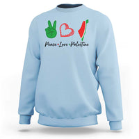 Peace Love Palestine Sweatshirt Gaza Palestinian Flag - Wonder Print Shop