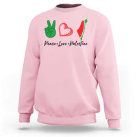 Peace Love Palestine Sweatshirt Gaza Palestinian Flag - Wonder Print Shop