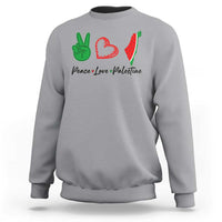 Peace Love Palestine Sweatshirt Gaza Palestinian Flag - Wonder Print Shop