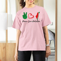 Peace Love Palestine T Shirt For Women Gaza Palestinian Flag - Wonder Print Shop