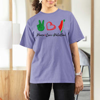 Peace Love Palestine T Shirt For Women Gaza Palestinian Flag - Wonder Print Shop