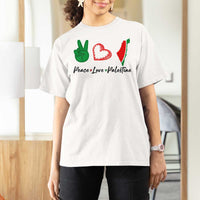 Peace Love Palestine T Shirt For Women Gaza Palestinian Flag - Wonder Print Shop