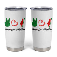 Peace Love Palestine Tumbler Cup Gaza Palestinian Flag - Wonder Print Shop