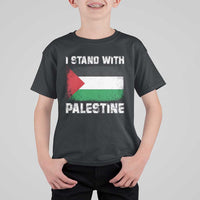 Stand With Palestine T Shirt For Kid Gaza Palestinian Flag - Wonder Print Shop