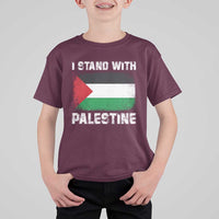 Stand With Palestine T Shirt For Kid Gaza Palestinian Flag - Wonder Print Shop