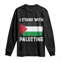 Stand With Palestine Long Sleeve Shirt Gaza Palestinian Flag - Wonder Print Shop
