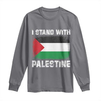 Stand With Palestine Long Sleeve Shirt Gaza Palestinian Flag - Wonder Print Shop