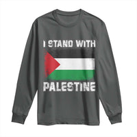 Stand With Palestine Long Sleeve Shirt Gaza Palestinian Flag - Wonder Print Shop