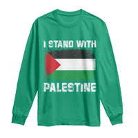 Stand With Palestine Long Sleeve Shirt Gaza Palestinian Flag - Wonder Print Shop