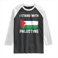 Stand With Palestine Raglan Shirt Gaza Palestinian Flag - Wonder Print Shop