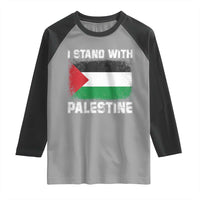 Stand With Palestine Raglan Shirt Gaza Palestinian Flag - Wonder Print Shop