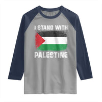Stand With Palestine Raglan Shirt Gaza Palestinian Flag - Wonder Print Shop