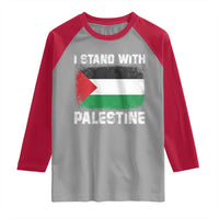 Stand With Palestine Raglan Shirt Gaza Palestinian Flag - Wonder Print Shop