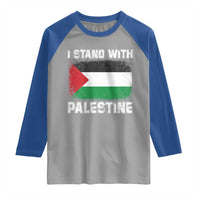 Stand With Palestine Raglan Shirt Gaza Palestinian Flag - Wonder Print Shop