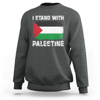 Stand With Palestine Sweatshirt Gaza Palestinian Flag - Wonder Print Shop