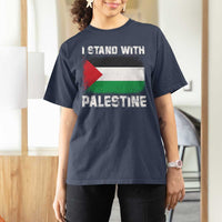 Stand With Palestine T Shirt For Women Gaza Palestinian Flag - Wonder Print Shop