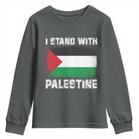 Stand With Palestine Youth Sweatshirt Gaza Palestinian Flag - Wonder Print Shop