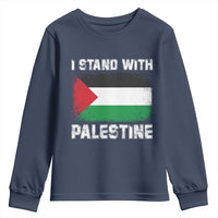 Stand With Palestine Youth Sweatshirt Gaza Palestinian Flag - Wonder Print Shop