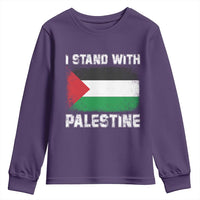 Stand With Palestine Youth Sweatshirt Gaza Palestinian Flag - Wonder Print Shop