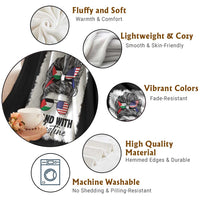 Stand With Palestine Throw Blanket Messy Bun Gaza Palestinian Flag - Wonder Print Shop