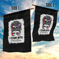 Stand With Palestine Garden Flag Messy Bun Gaza Palestinian Flag - Wonder Print Shop