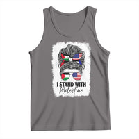 Stand With Palestine Tank Top Messy Bun Gaza Palestinian Flag - Wonder Print Shop