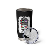 Stand With Palestine Tumbler Cup Messy Bun Gaza Palestinian Flag - Wonder Print Shop