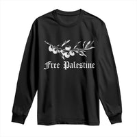 Free Palestine Long Sleeve Shirt Palestinian Olives Fruits - Wonder Print Shop