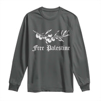 Free Palestine Long Sleeve Shirt Palestinian Olives Fruits - Wonder Print Shop