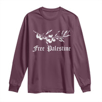 Free Palestine Long Sleeve Shirt Palestinian Olives Fruits - Wonder Print Shop