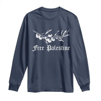Free Palestine Long Sleeve Shirt Palestinian Olives Fruits - Wonder Print Shop