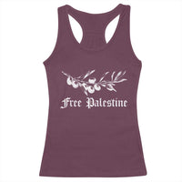 Free Palestine Racerback Tank Top Palestinian Olives Fruits - Wonder Print Shop